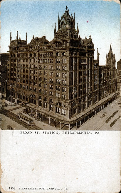 [Broad St. Station, Philadelphia, Pa. Postcard]