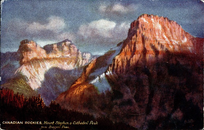 [Canadian Rockies, Mount Stephen & Cathedral Peak Postcard]
