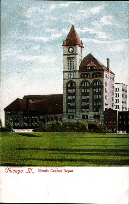 [Chicago Ill., Illinois Central Depot Postcard]