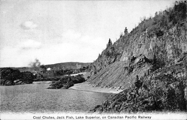 [Coal Chutes, Jack Fish, Lake Superior, on Canadian Pacific Railway Postcard]