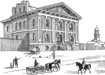 Court House and Jail, Toronto, 1840, With Palisaded Yard