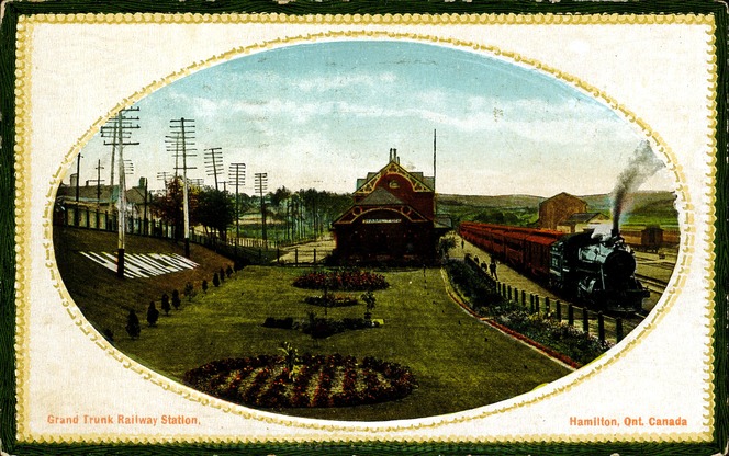 [Grand Trunk Railway Station, Hamilton Postcard]