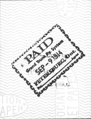 [Reverse of a Grand Trunk Railway Ticket, 1914]