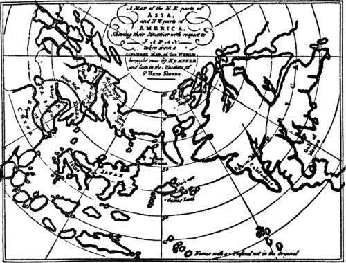 [Japanese Map of the World brought to Europe in 1693 by Engelbrecht Kaempfer]