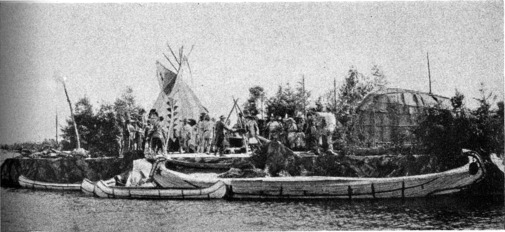 [Old Time Indian Canoes At Sault Ste Marie]