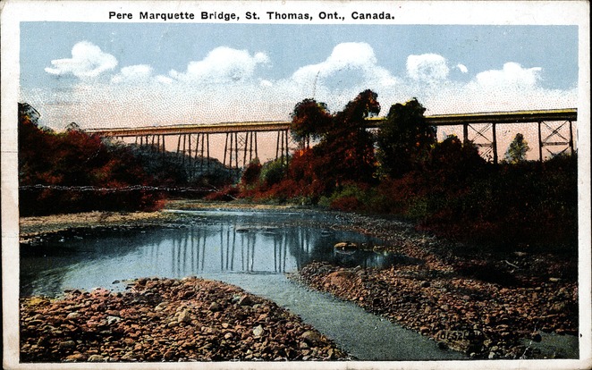 [Pere Marquette Bridge, St. Thomas, Ont., Canada Postcard]