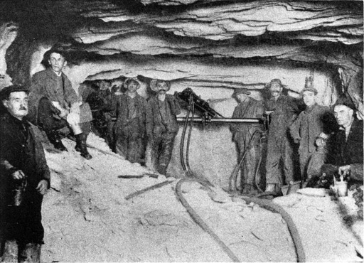 [Rock Drillers on the Selkirk Tunnel under Rogers Pass.]