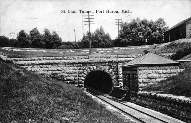 [St. Clair Tunnel, Port Huron, Mich. Postcard]