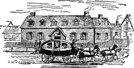 [Stagecoach at Fort York (Toronto)—1840]
