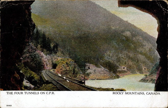 [The Four Tunnels on C.P.R. Postcard]