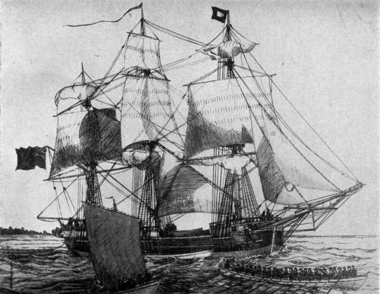 [Transport 'Beckwith' and Bateaux, Lake Ontario, 1816]