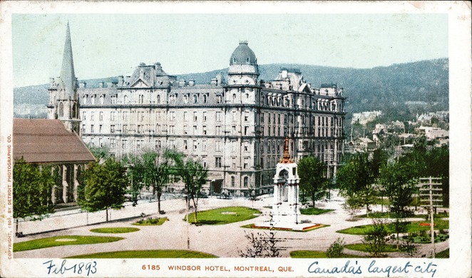 [Windsor Hotel, Montreal, Que. Postcard]