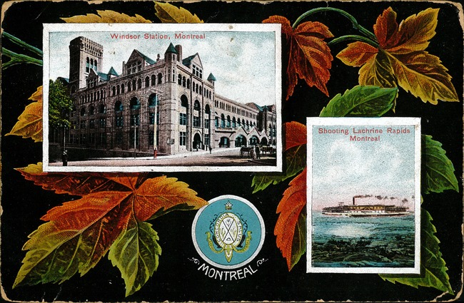 [Windsor Station, Montreal/Shooting Lachine Rapids, Montreal Postcard]