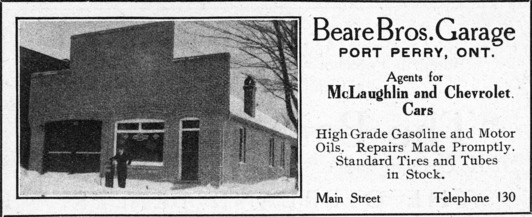 [Beare Bros. Garage, Port Perry, Ont.  Advertisement]
