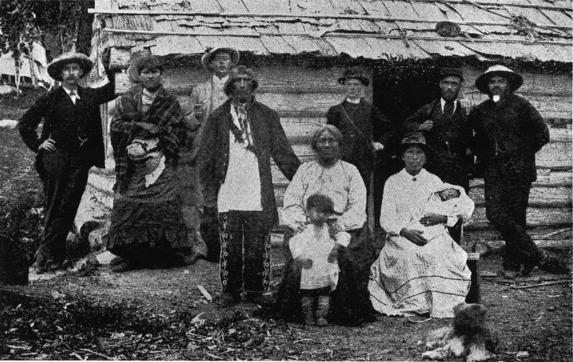 [Indian Chief "Mongowin", Wife, Daughter, Granddaughter and Dog]